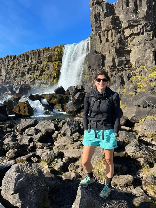 Kandilian enjoys a hike in Iceland